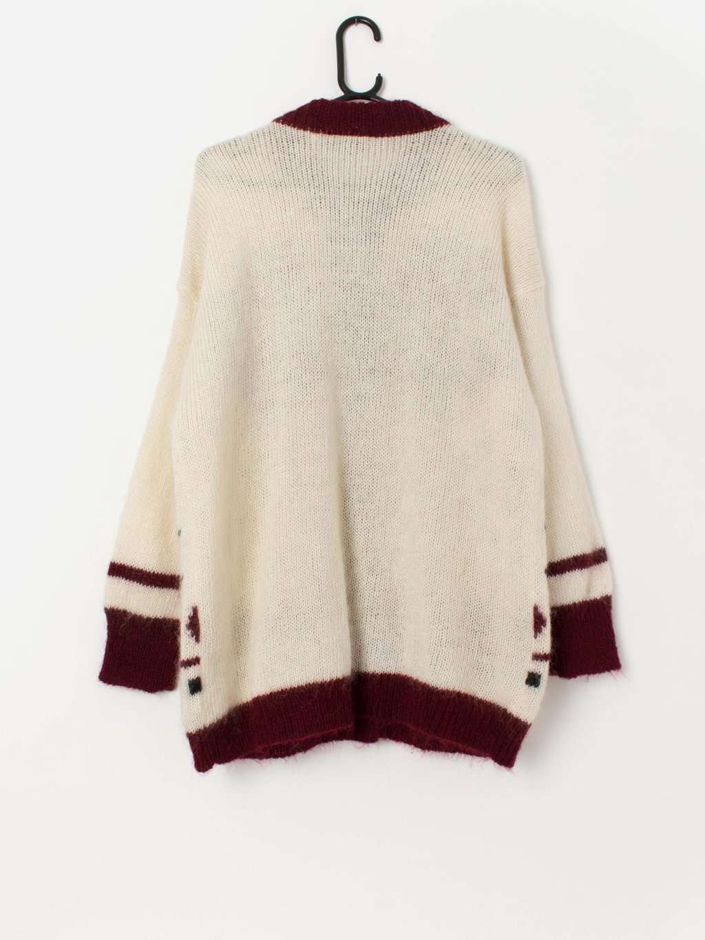 Vintage Christmas mohair blend Christmas cardigan, longline - Large - Image 3
