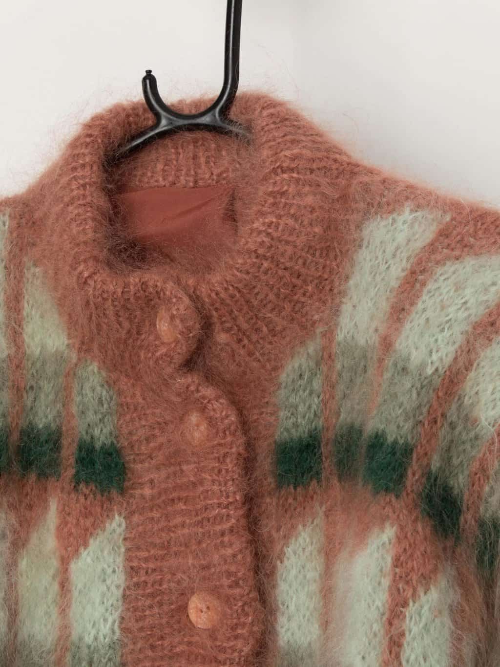 80s vintage fluffy mohair cardigan coat - Medium / Large - Image 2