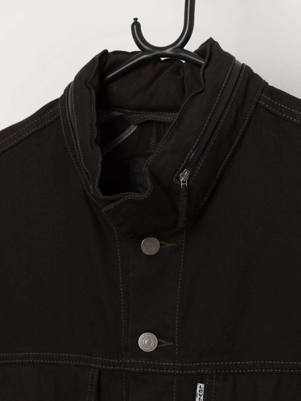 Men's Levis denim jacket with rain hood and reflective details, white tab - Large - Image 3