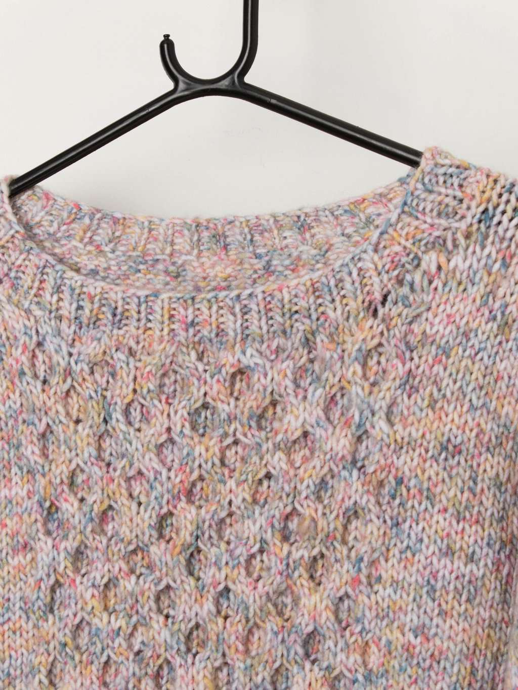 Vintage handknitted cable knit pullover sweater - M / L - Image 2