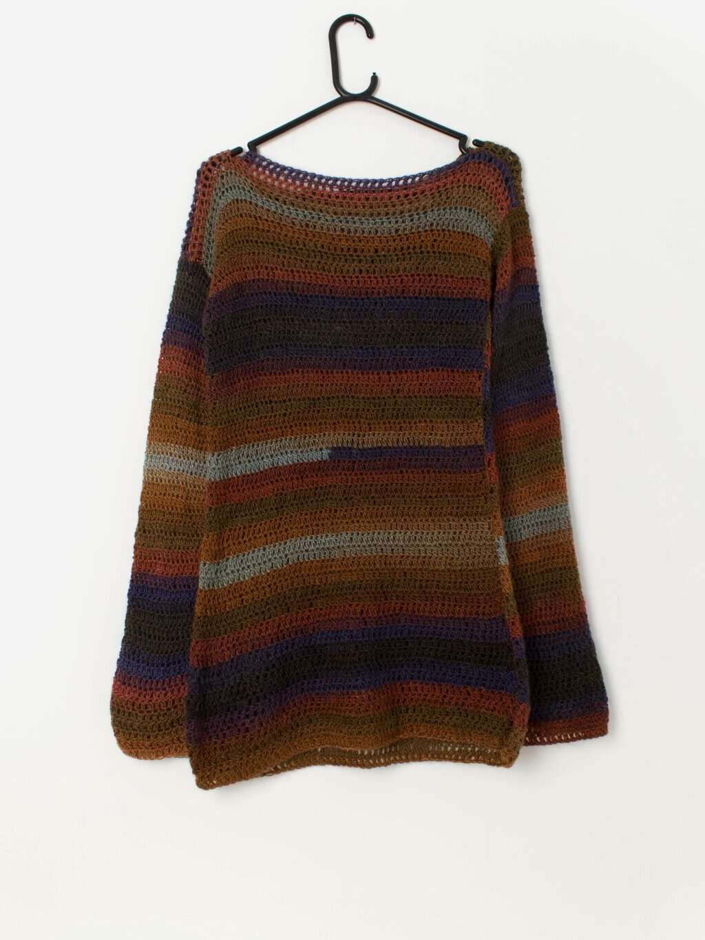 70s vintage handknitted loose knit jumper tunic - Small - Image 3