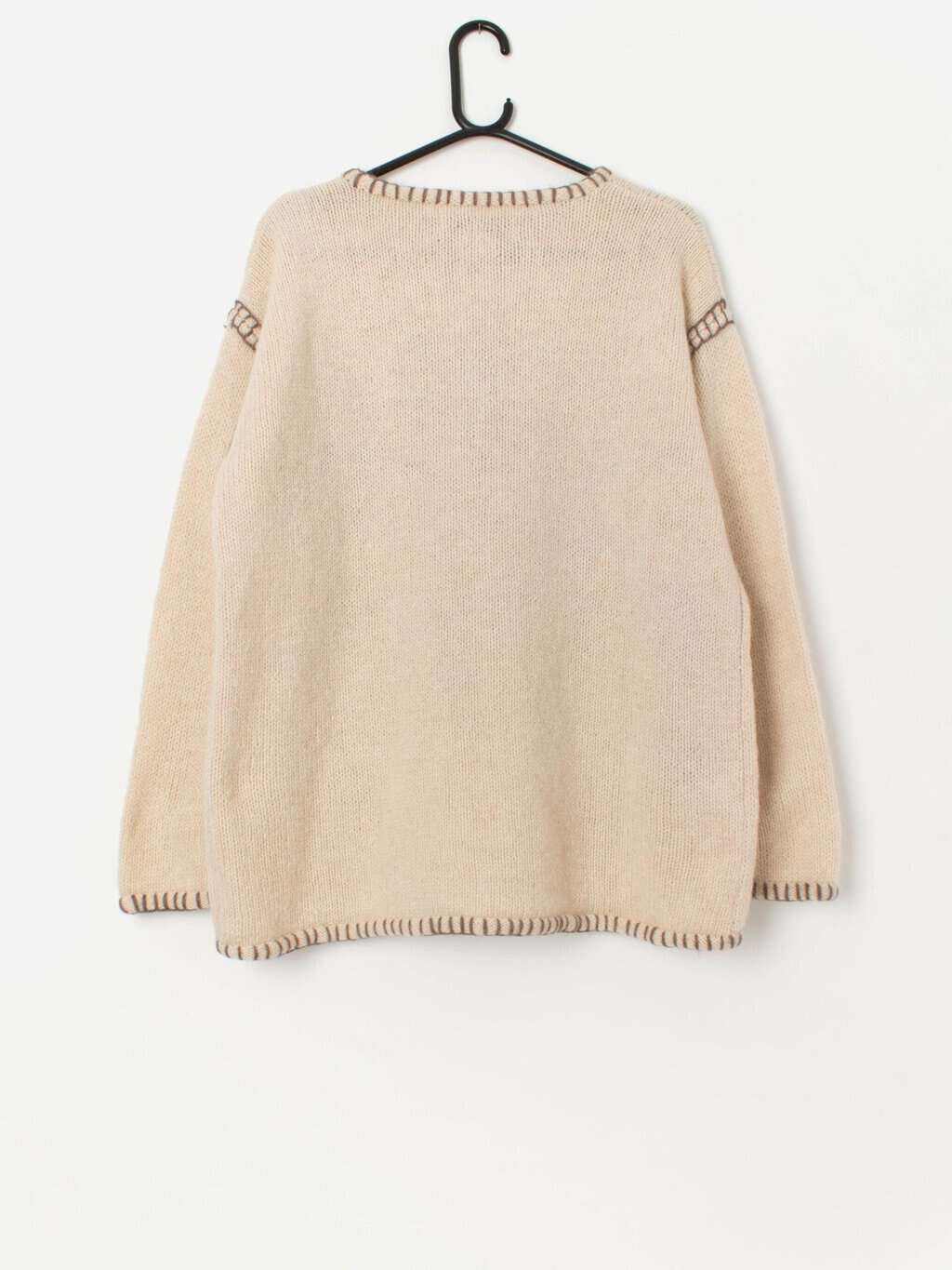 Vintage Laura Ashley knitted wool jumper with large bouquet design - Medium - Image 3