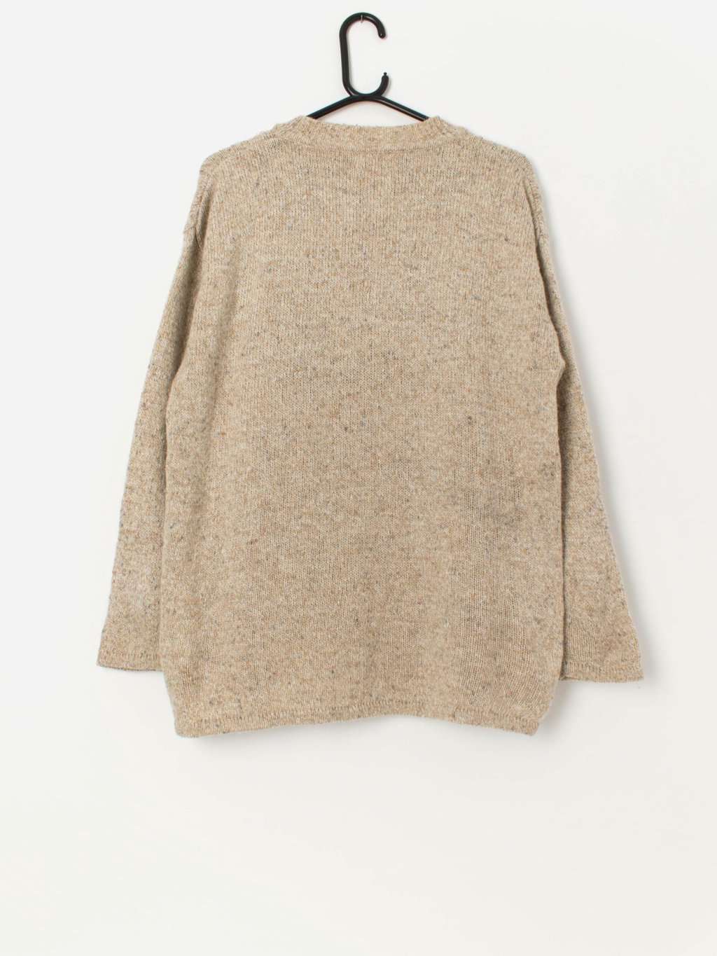 Vintage embroidered cable knit jumper with pretty cottage scene - Small / Medium - Image 3