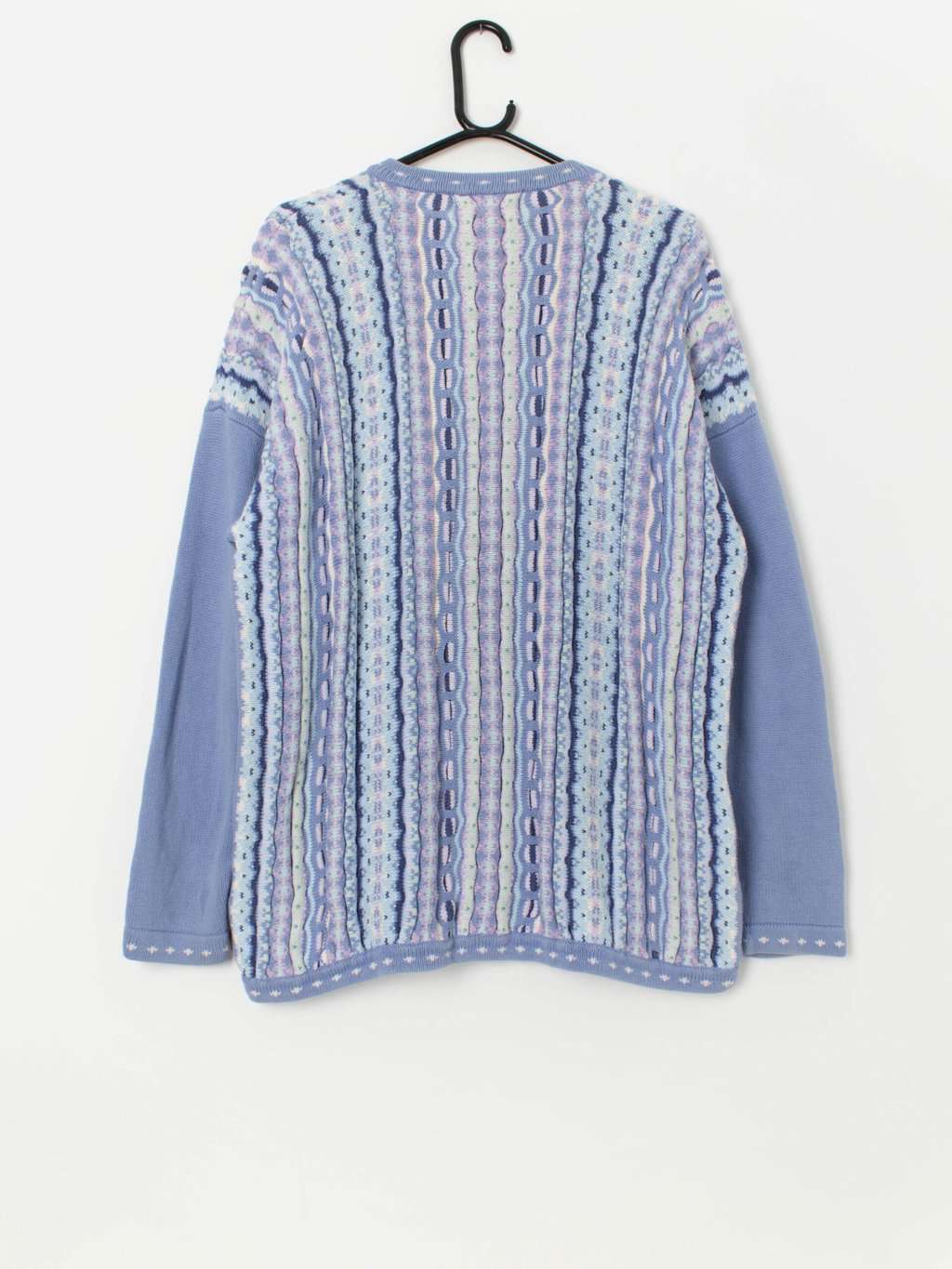90s vintage Tulchan 3D knit wool cardigan - L - Image 3
