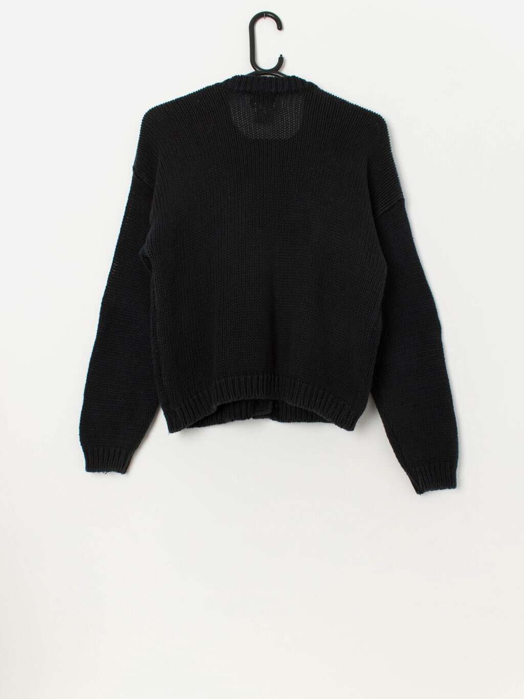 Cute vintage candy cane teddy bear cardigan, Christmas knit - Medium - Image 3