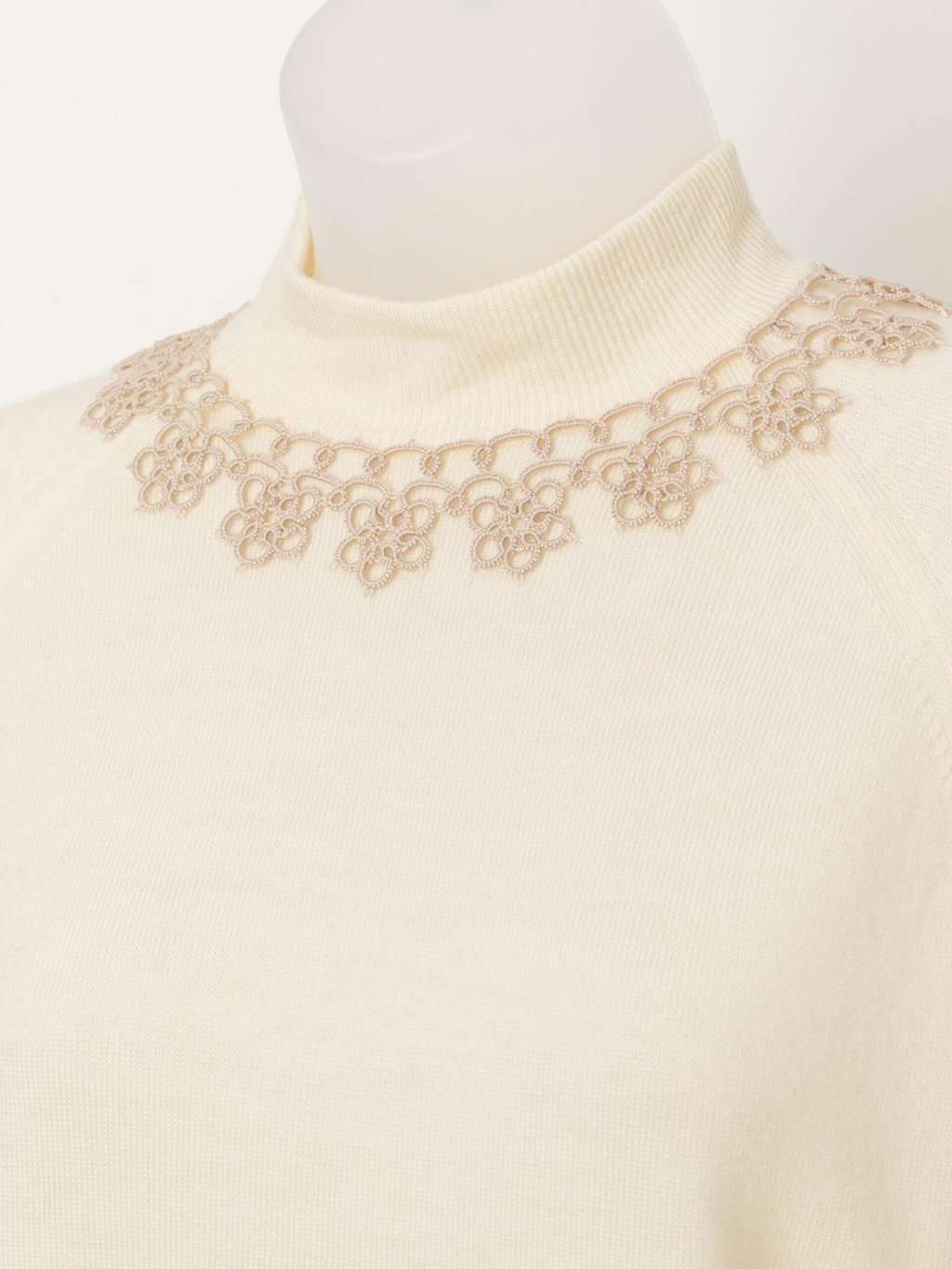 Vintage Heather Valley wool sweater with crochet trim - Small / Medium - Image 2