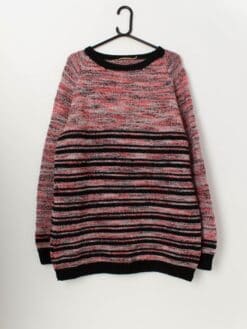 Vintage handknitted pullover sweater with raglan sleeve - Large