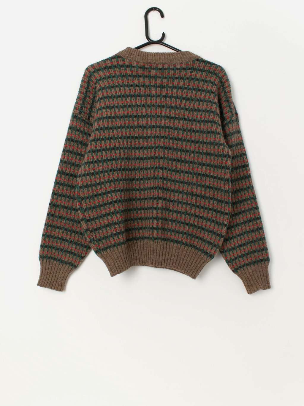 Vintage men's Norwegian wool sweater in brown - Medium - Image 3
