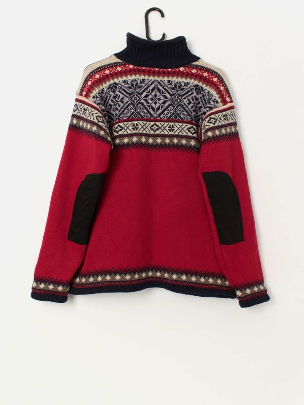 Vintage Icewear wool lined men's sweater in red and navy - Large - Image 3