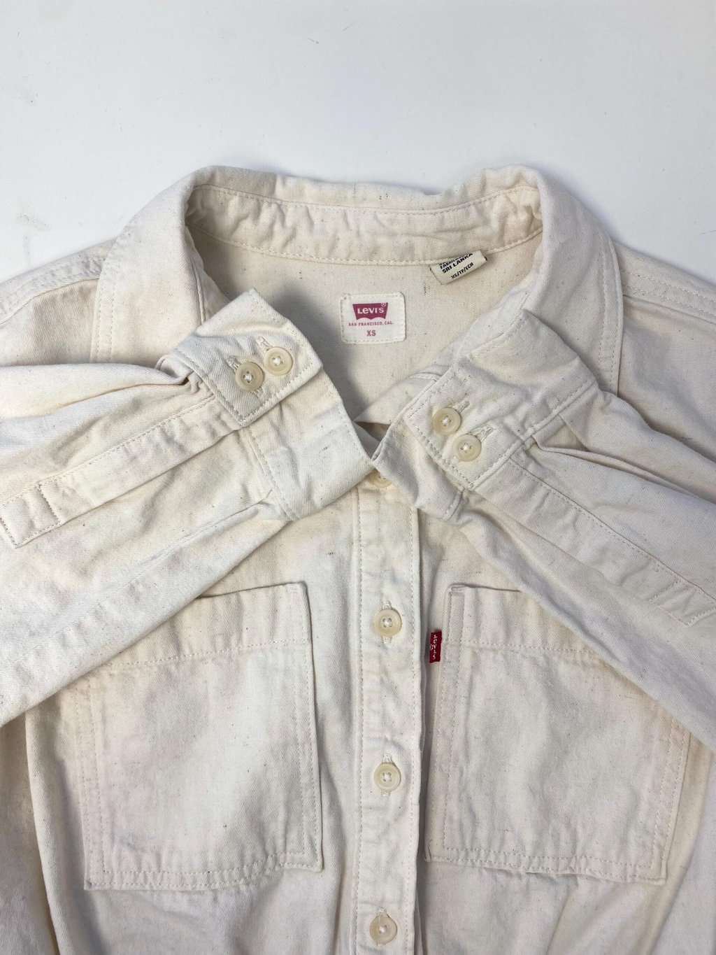 Women's Levis cropped utility jacket in cream - Small - Image 4