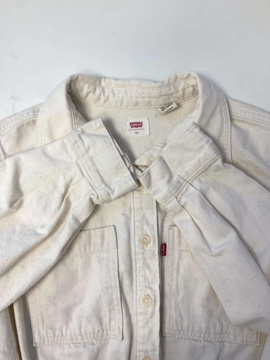 Women's Levis cropped utility jacket in cream - Small - Image 5