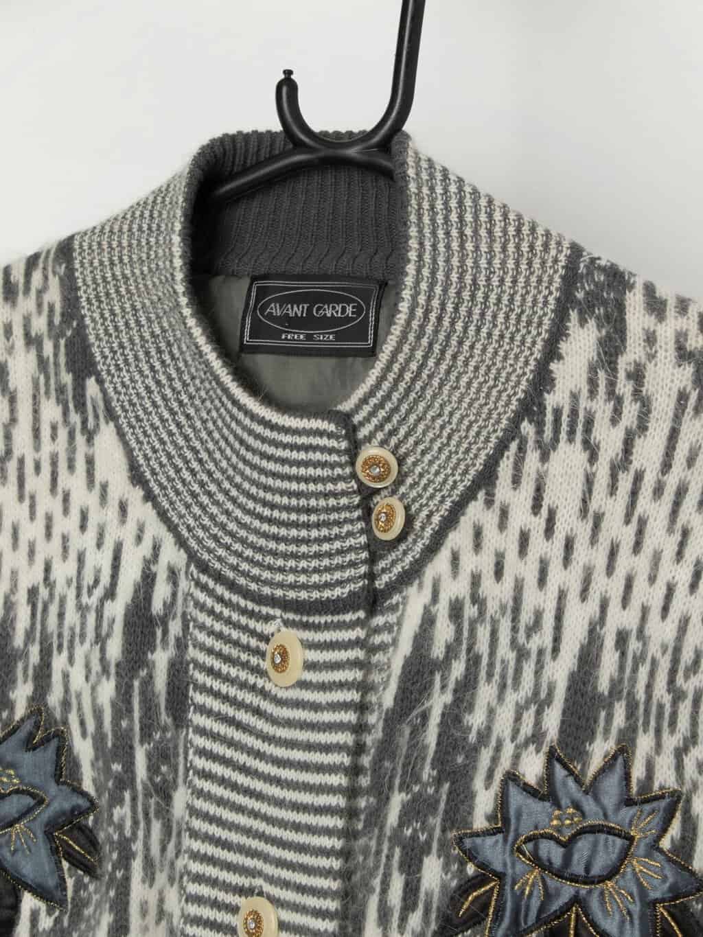 Vintage Avant Garde Angora blend cardigan coat - M / L - Image 2