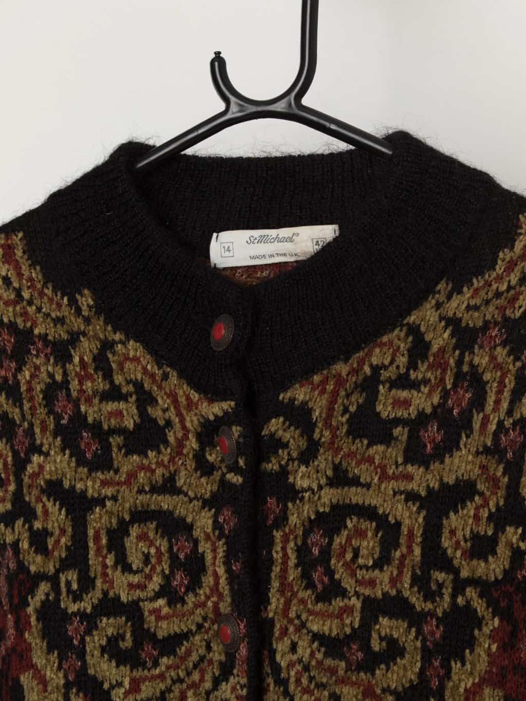 90s vintage St Michael oversized cardigan coat, made in UK - Medium / Large - Image 2