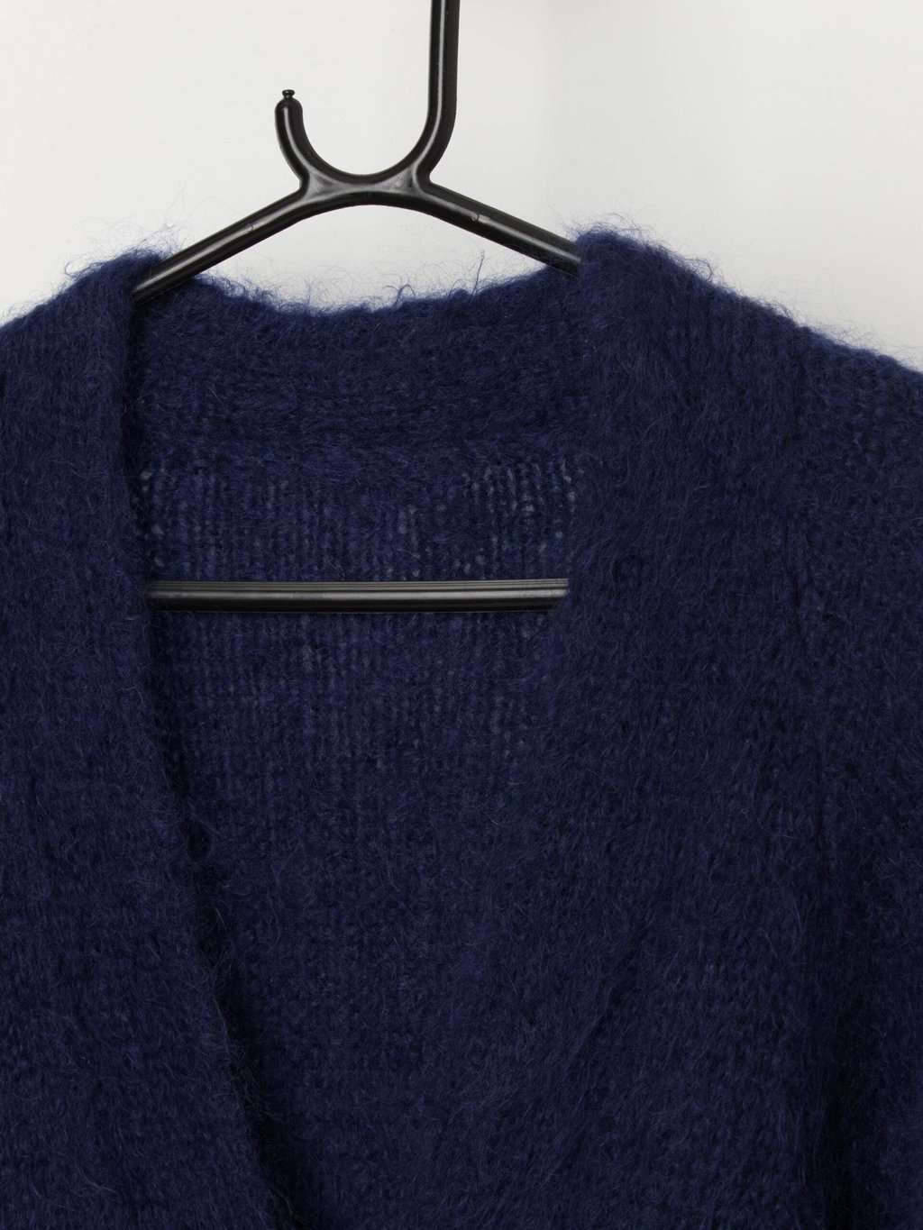 90s vintage handknitted blue longline cardigan with pockets - Small / Medium - Image 2