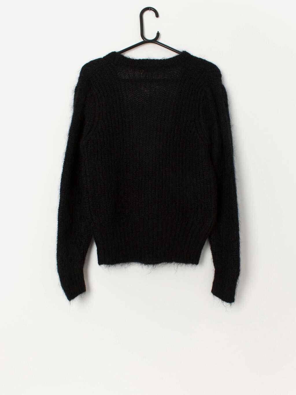 80s vintage black mohair cardigan - Small / Medium - Image 3