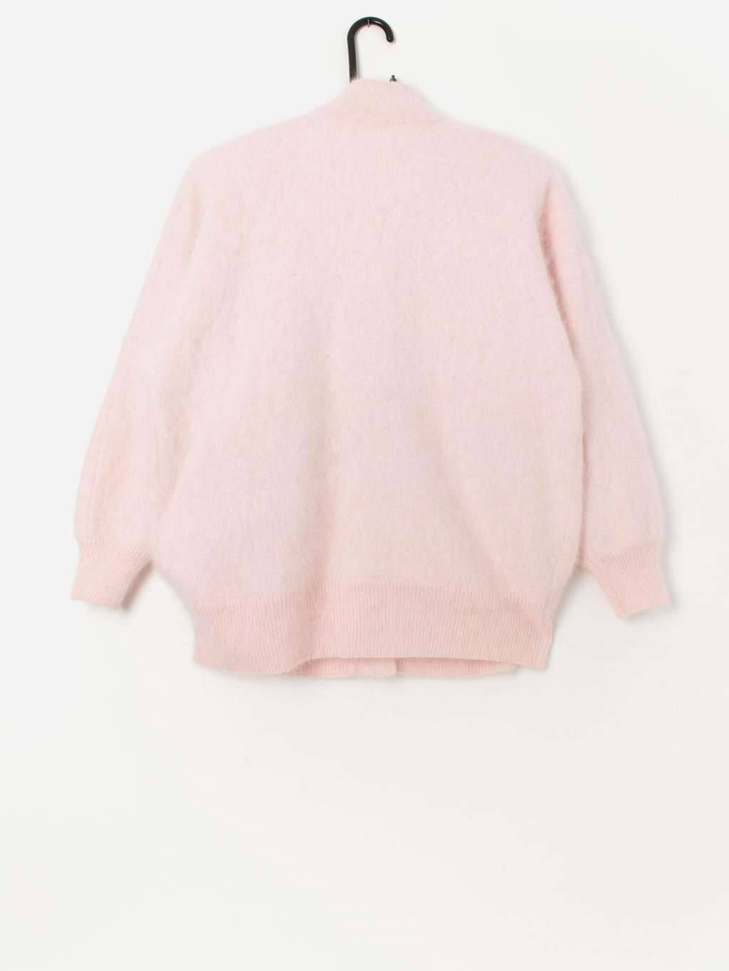 80s vintage pale pink fluffy beaded cardigan - M / L - Image 3