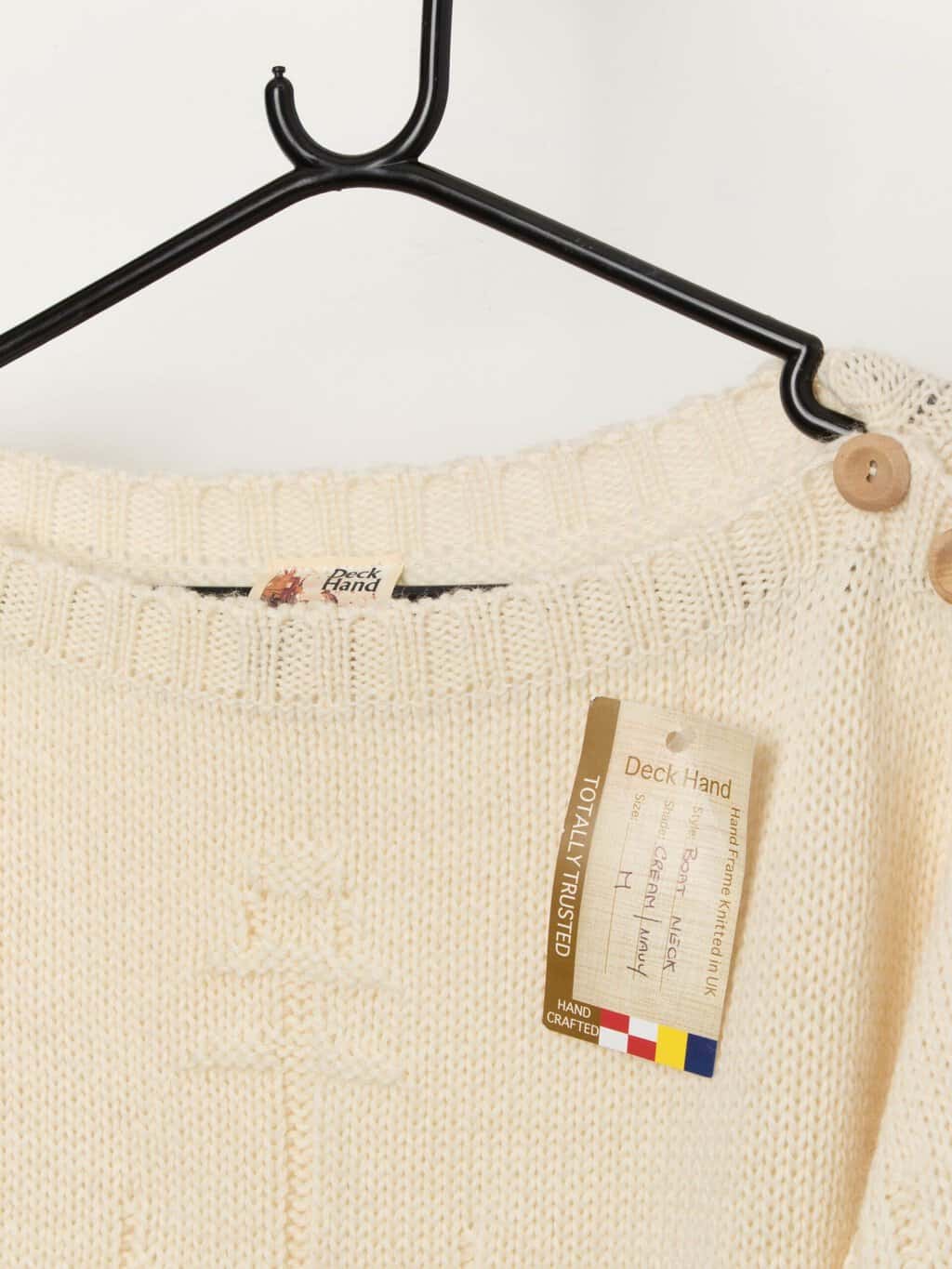 Deck Hand knitted wool deadstock boat neck sweater - M - Image 2