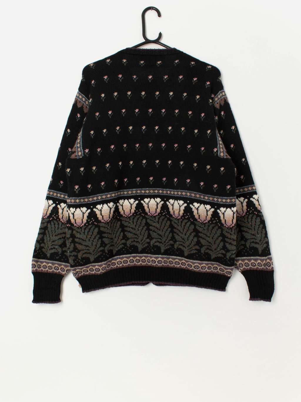 Vintage wool floral cardigan, made in Wales - Medium - Image 3