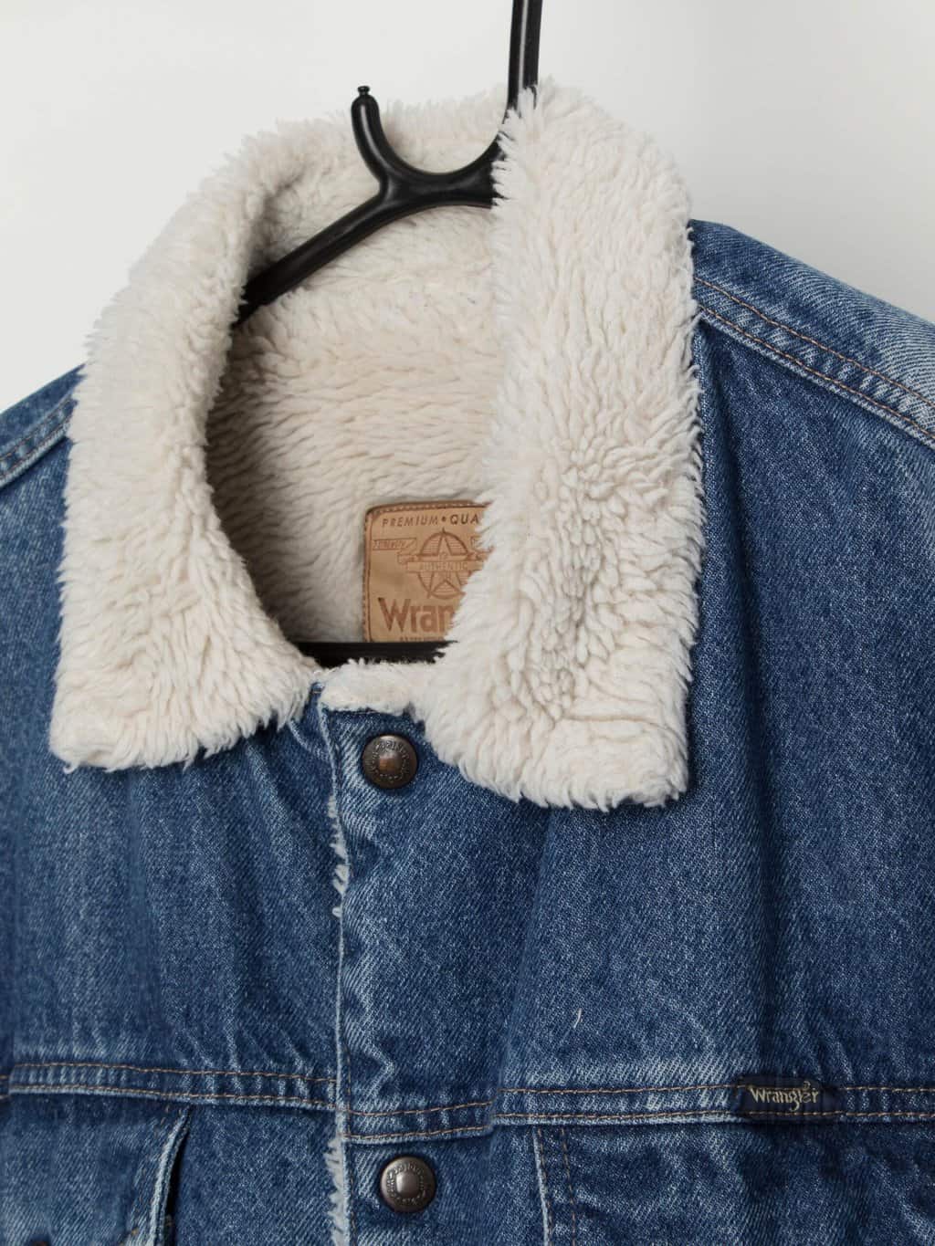 90s vintage Wrangler sherpa denim jacket - Large - Image 2
