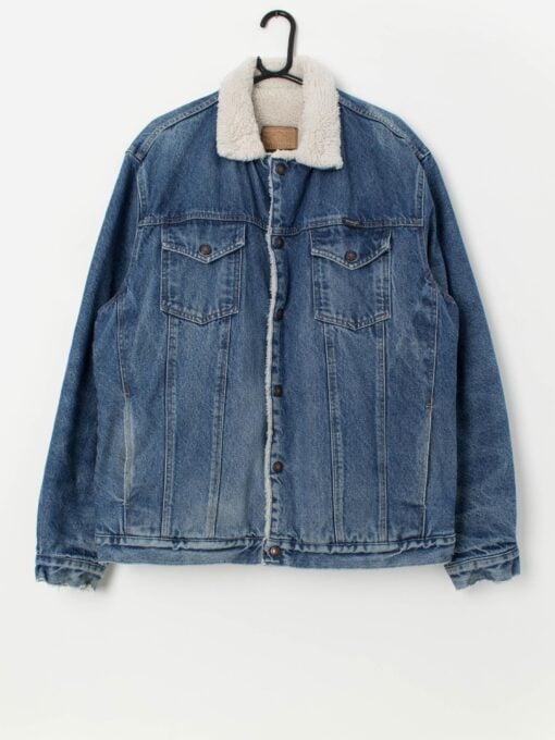 90s vintage Wrangler sherpa denim jacket - Large