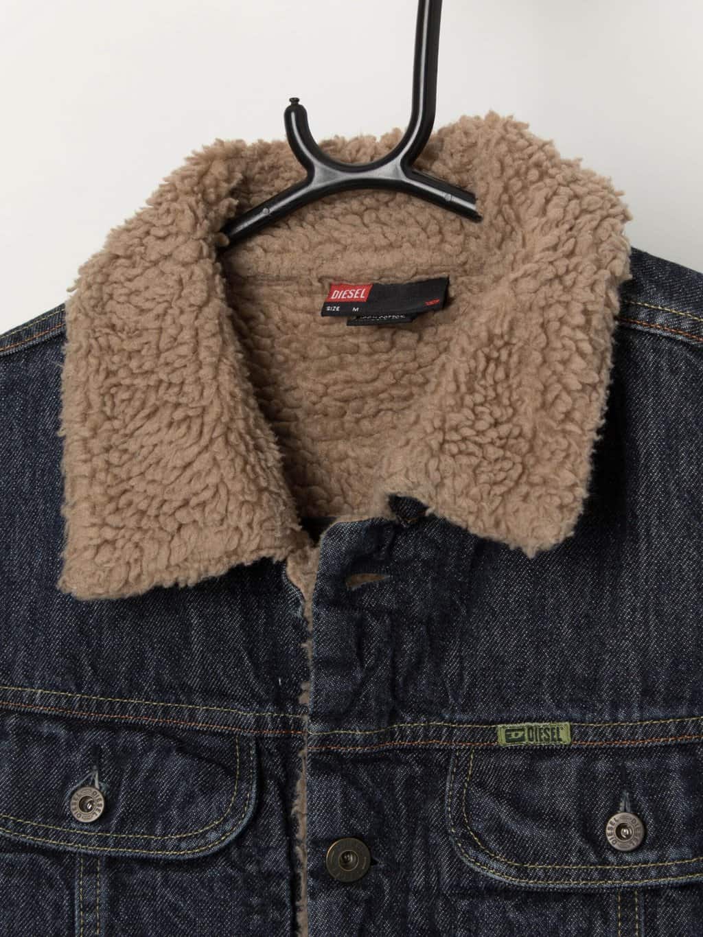 Vintage Diesel Y2K sherpa denim jacket - Medium - Image 2