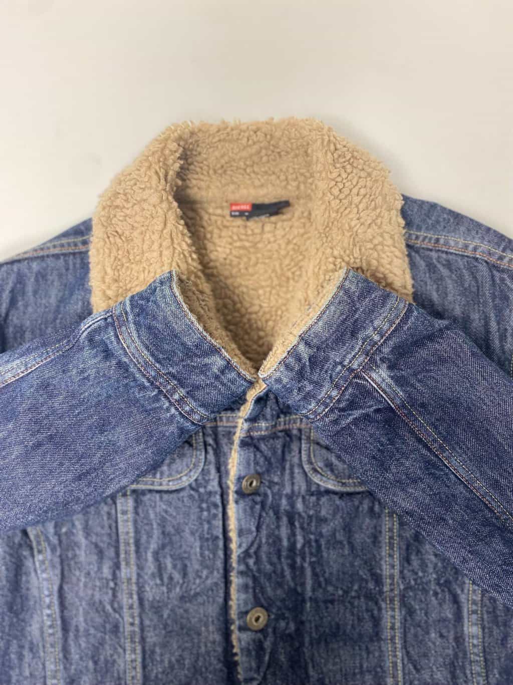 Vintage Diesel Y2K sherpa denim jacket - Medium - Image 6