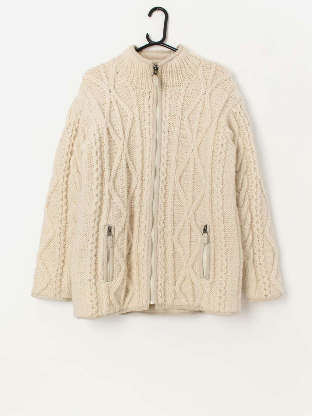 Vintage Y2K Pachamama cable knit lined cardigan - Small