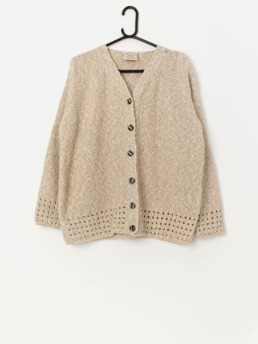 Vintage Carraig Donn cotton linen cardigan - Large