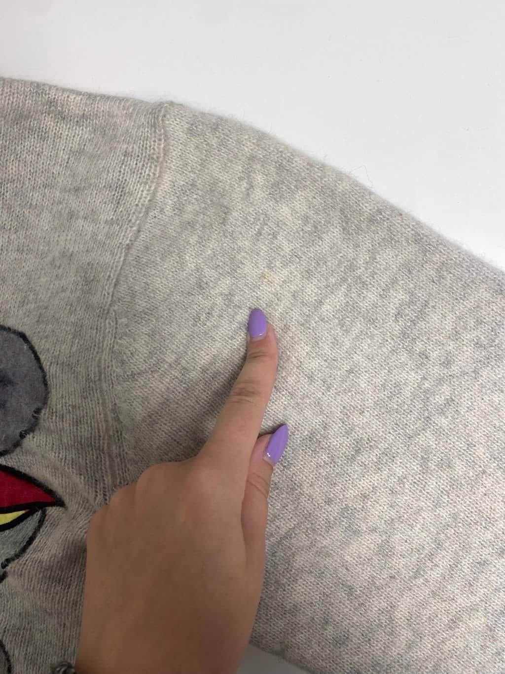 80s vintage grey appliqué jumper with abstract design - Small / Medium - Image 4