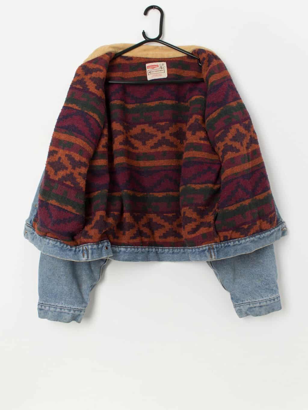 Vintage Chevignon blanket lined denim jacket with corduroy collar - Large / XL - Image 3