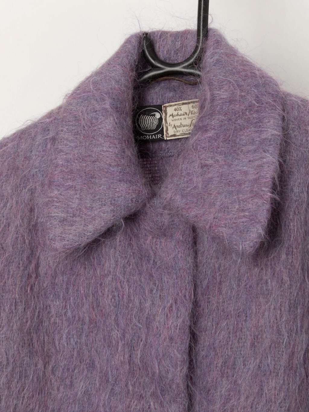 Vintage purple mohair cape jacket by Andrew Stewart - Free size - Image 2