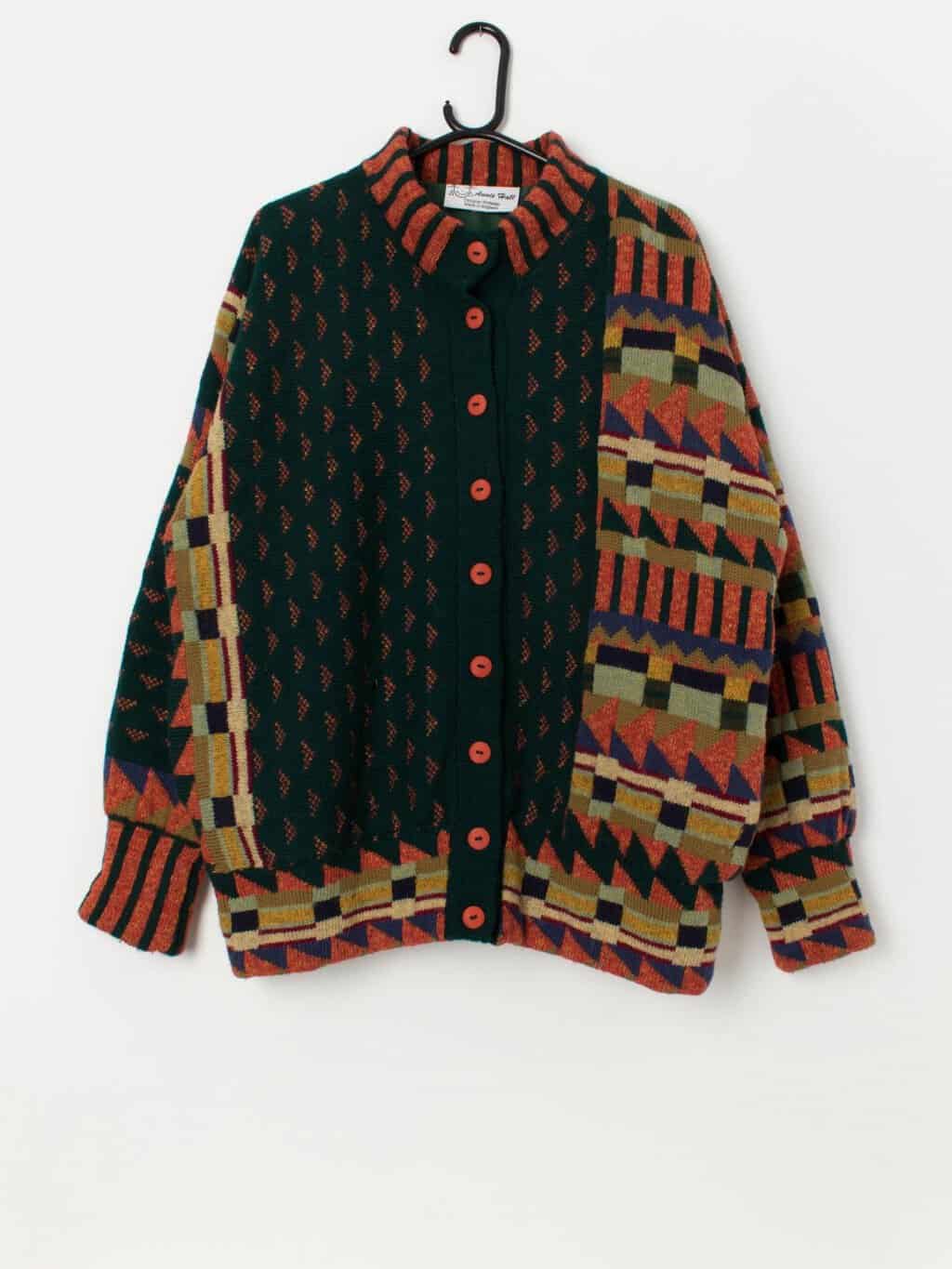 Rare 80s vintage Annie Hall cardigan, fully lined - Large / XL