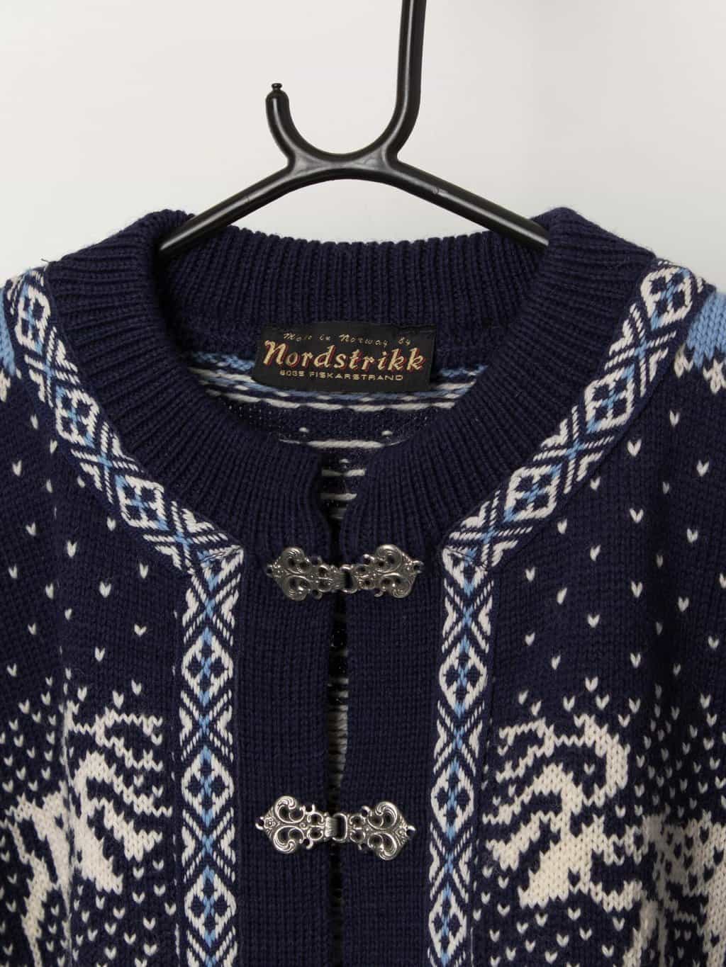 70s vintage Nordstrikk wool cardigan, made in Norway - Medium / Large - Image 2