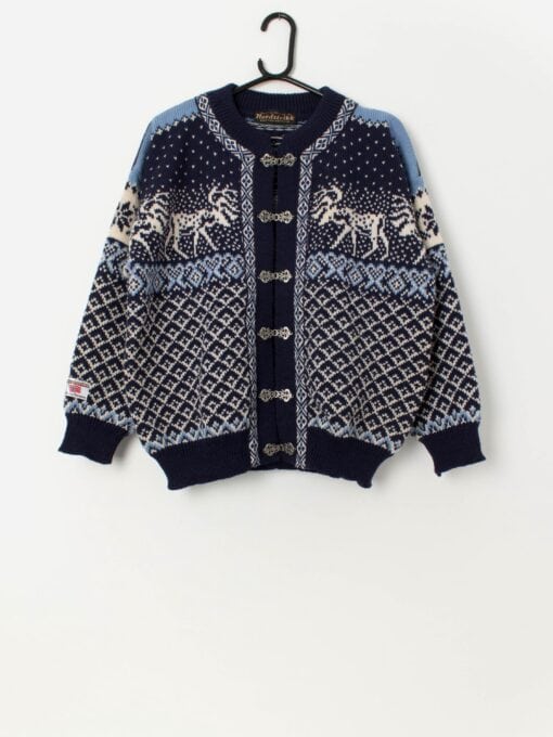 70s vintage Nordstrikk wool cardigan, made in Norway - Medium / Large