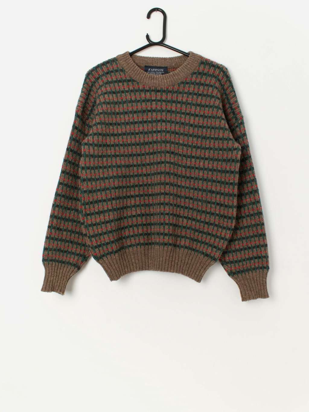 Vintage men's Norwegian wool sweater in brown - Medium
