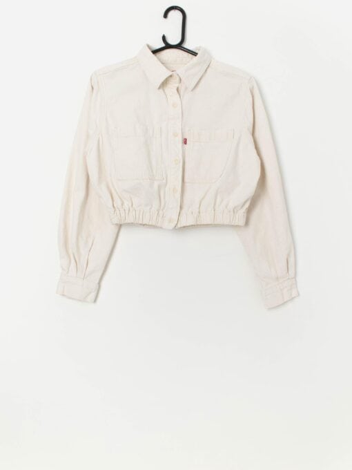 Women's Levis cropped utility jacket in cream - Small