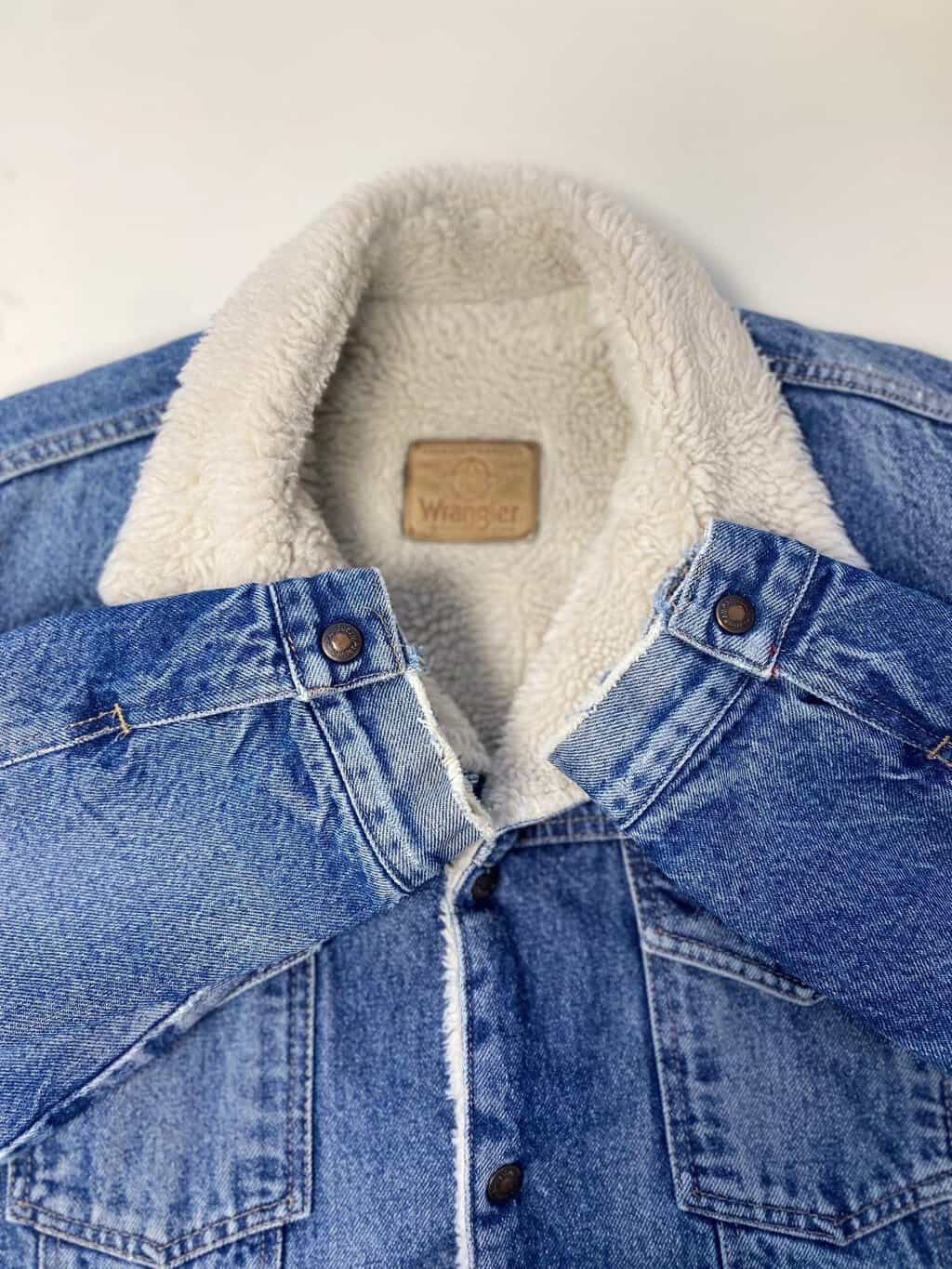90s vintage Wrangler sherpa denim jacket - Large - Image 5