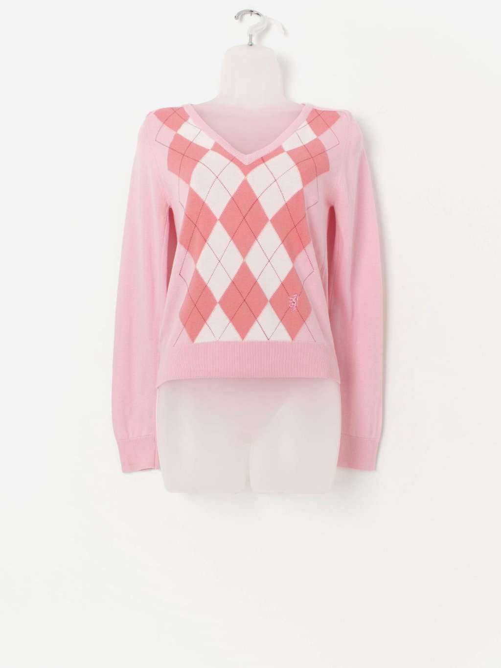 Vintage Pringle knitted sweater in pink, made in Scotland - XS