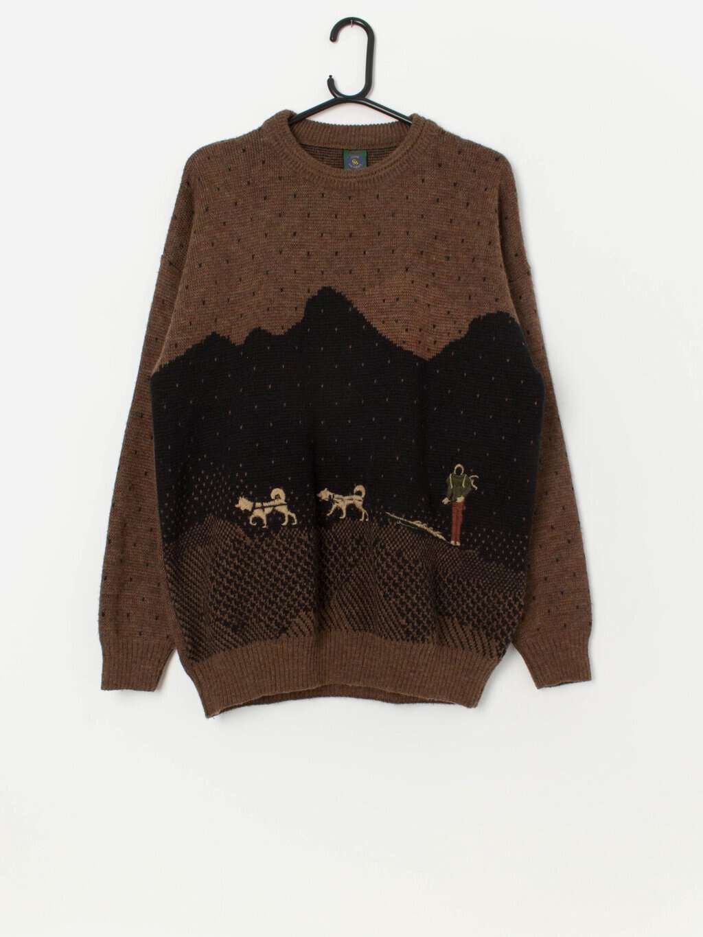 90s vintage husky embroidered pullover sweater - XL