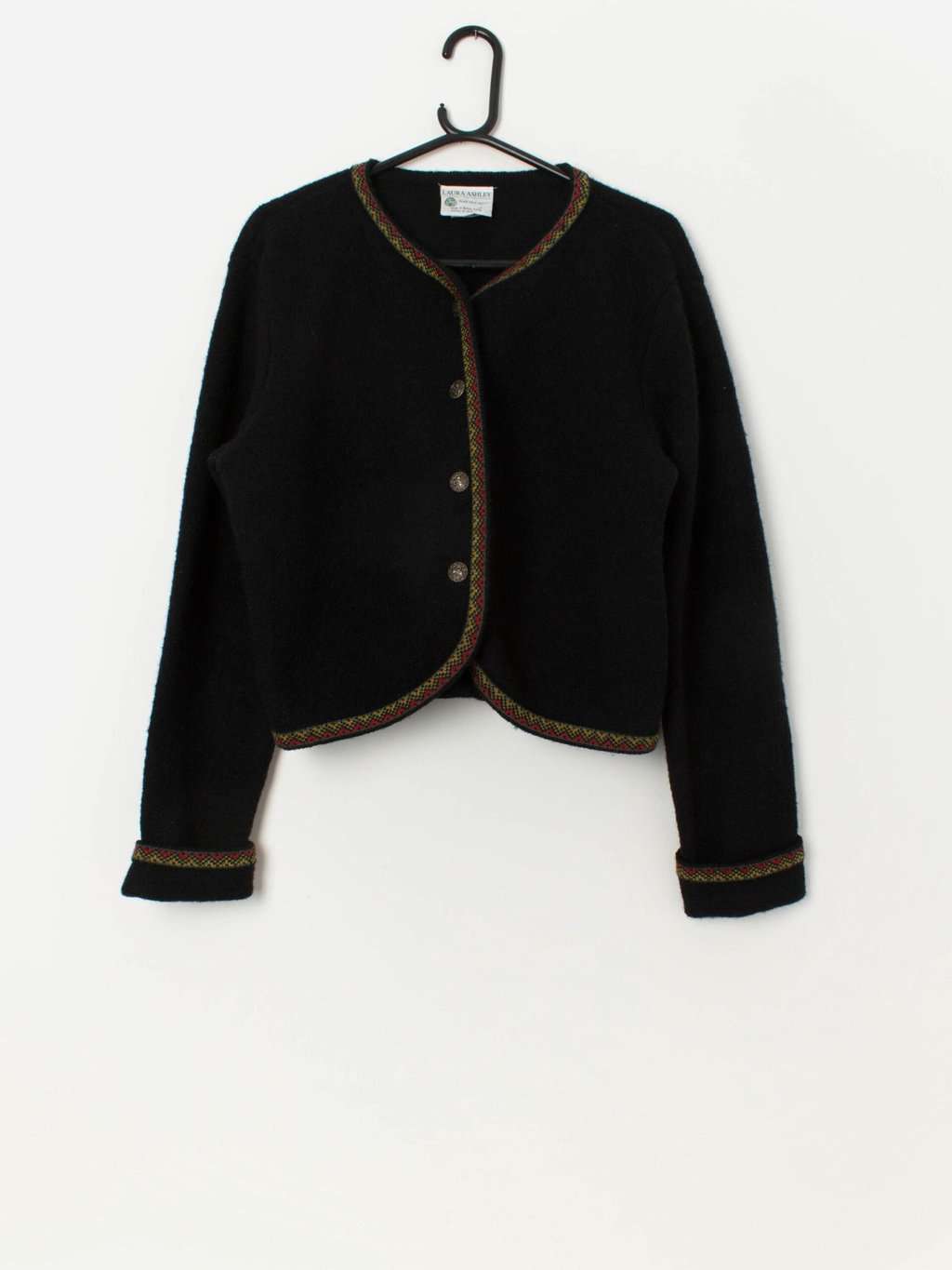 90s vintage Laura Ashley cropped wool jacket - M