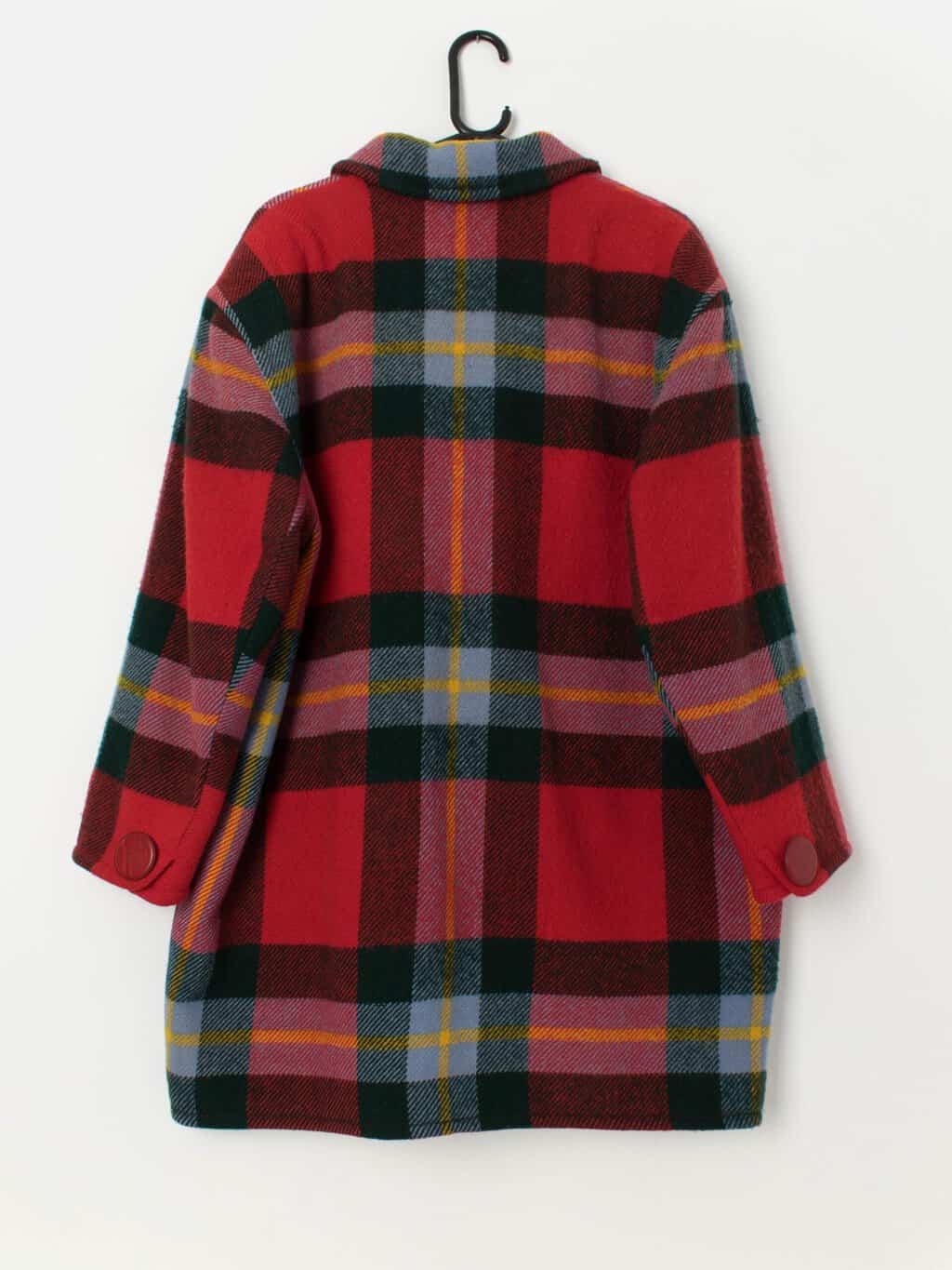 Vintage Jaeger plaid wool jacket / coat, made in Great Britain - Large - Image 4