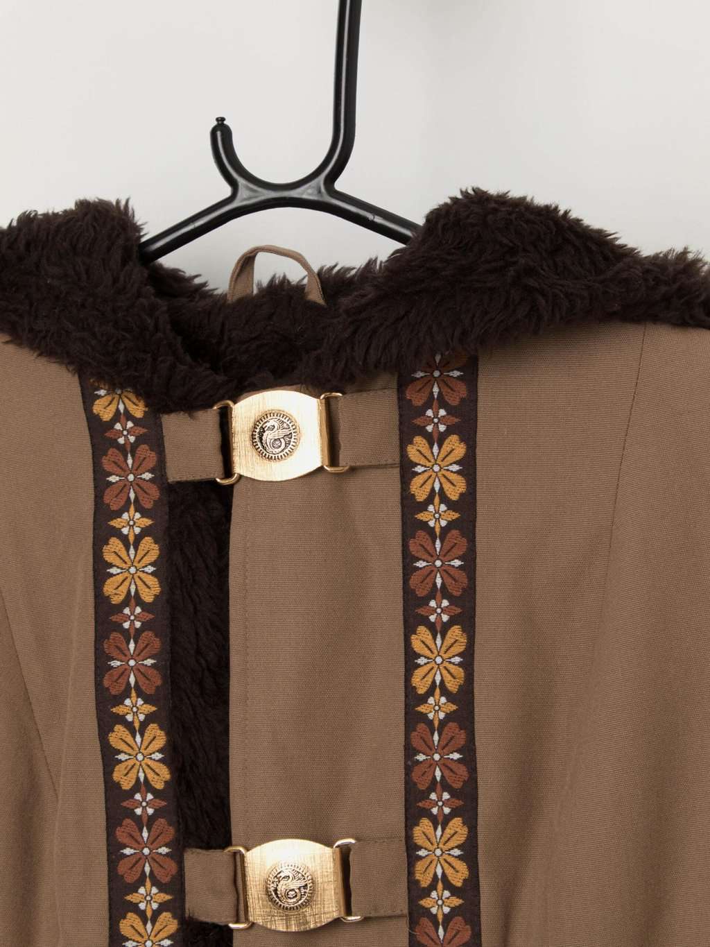 70s vintage Afghan coat with embroidered detail, made in England - Medium - Image 2