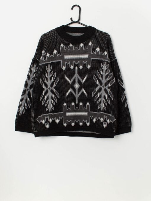90s vintage heavyweight ski sweater, made in France - Medium / Large