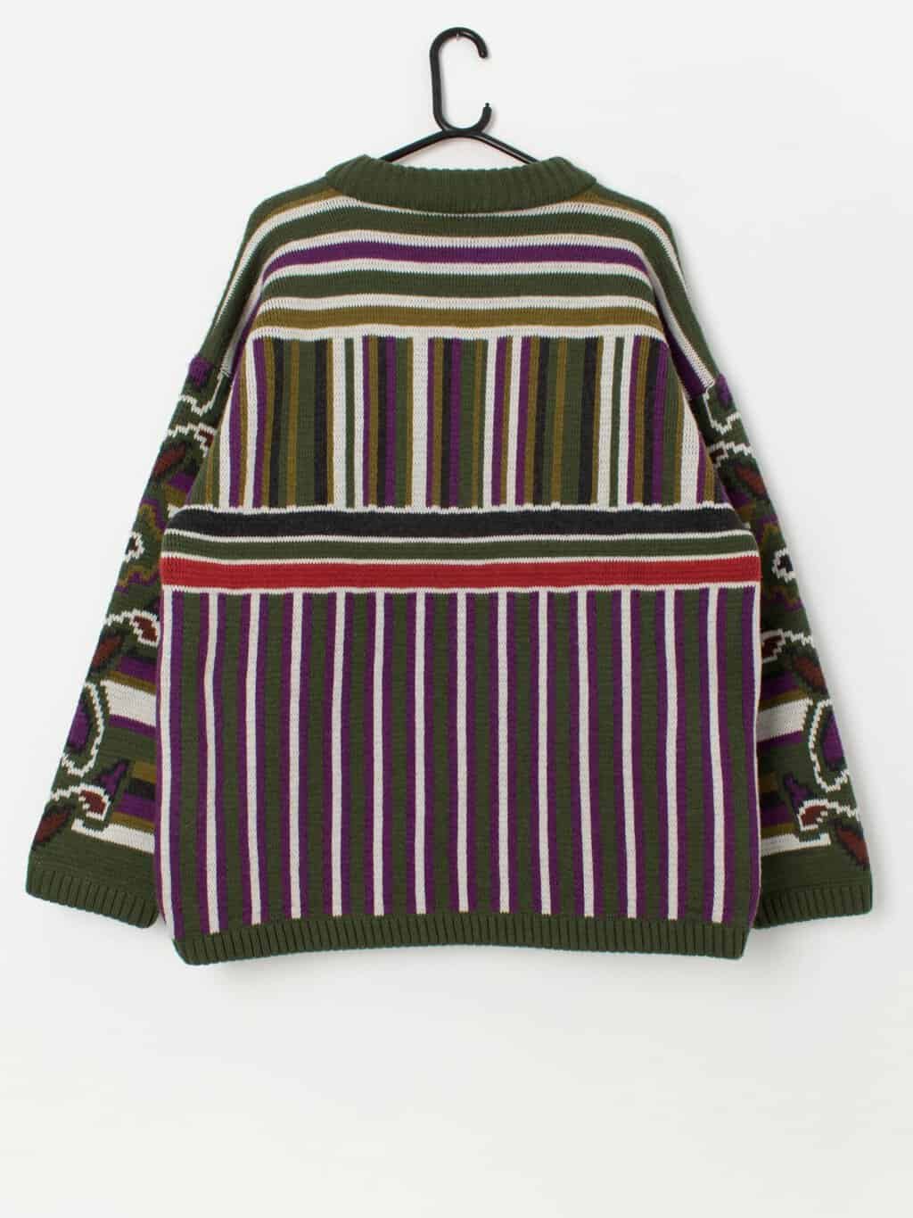 Vintage Oxbow dark green knitted sweater made in France, Pohono - Large - Image 4