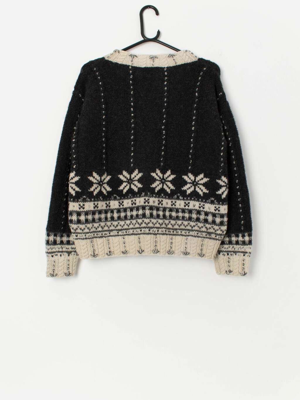 90s vintage handknitted cropped Monsoon cardigan jumper - Small / Medium - Image 3