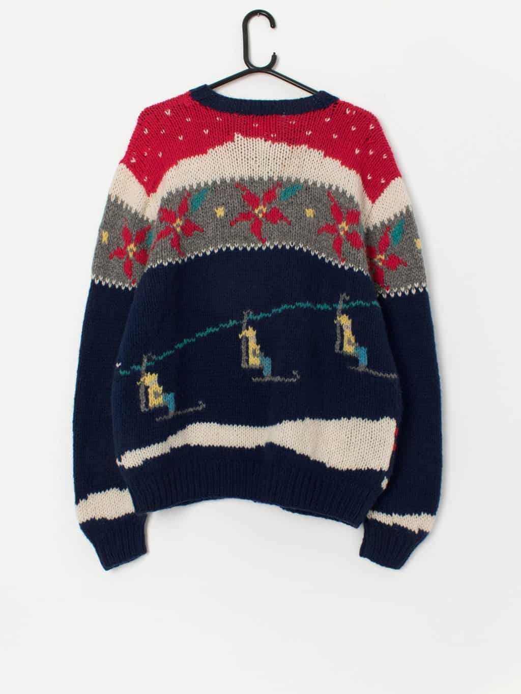 80s vintage Woolrich Christmas cardigan sweater - Large - Image 3