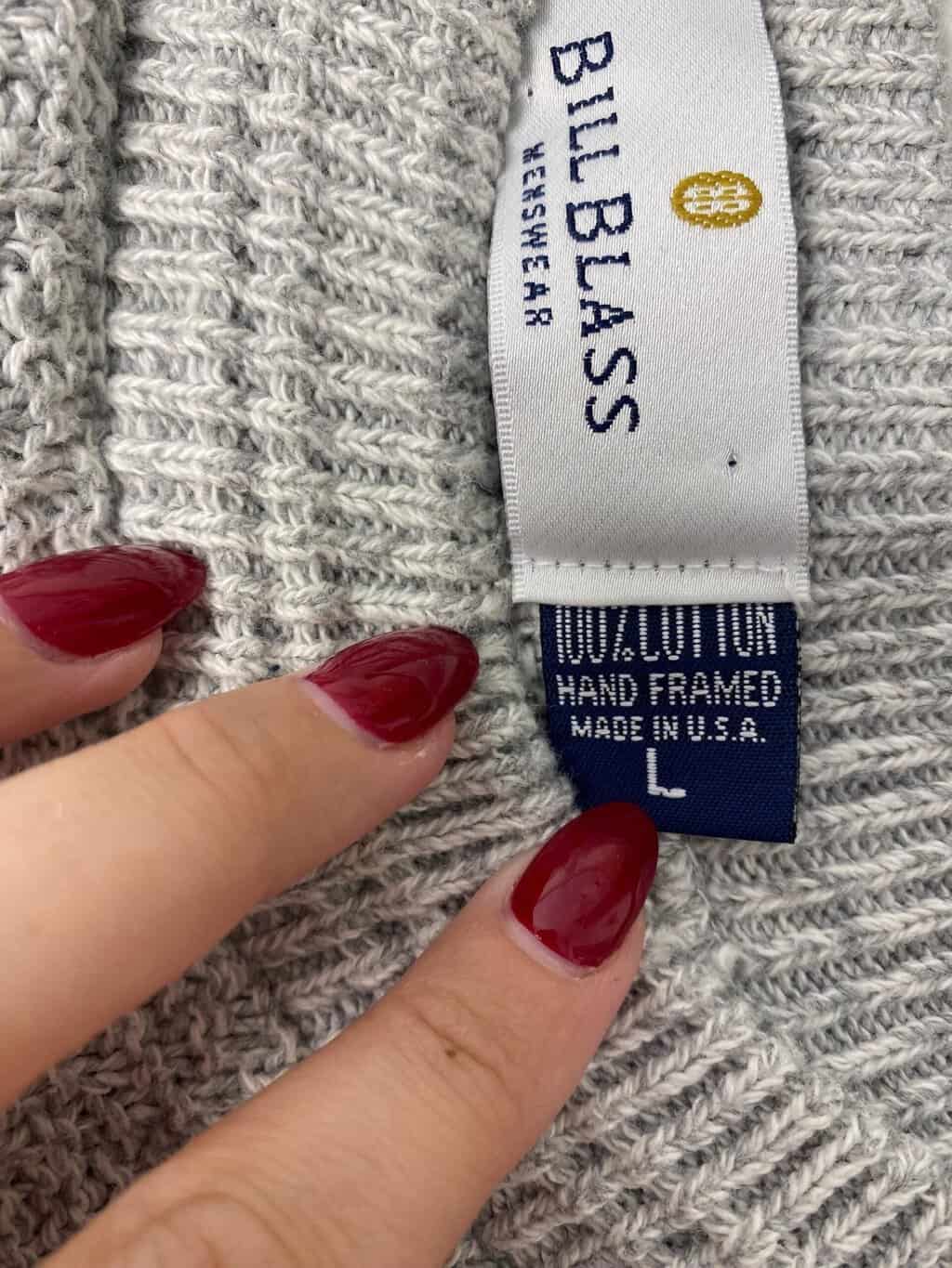 Vintage Bill Blass light grey jumper, made in USA - XL - Image 4