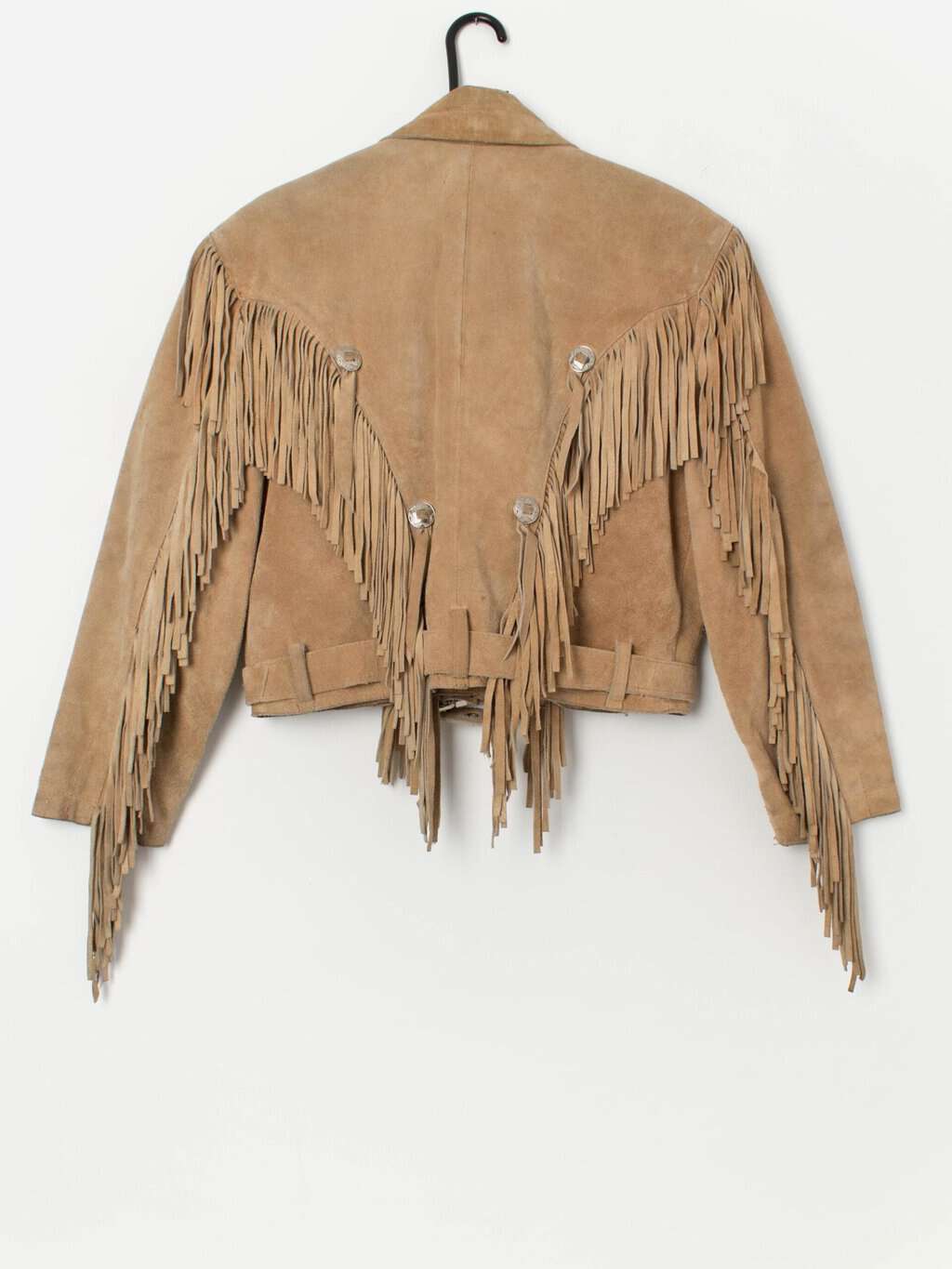 Vintage suede western jacket with hand painted collar and fringe detail - Small / Medium - Image 5
