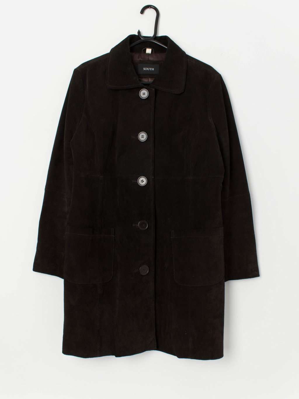 Y2K vintage chocolate brown long suede jacket - M / L
