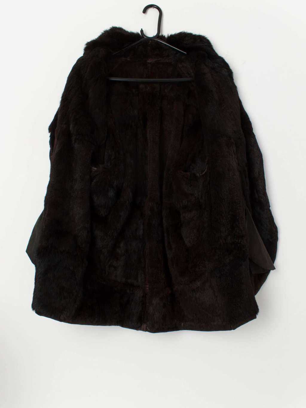 80s vintage fur lined leather coat in brown - L - Image 2